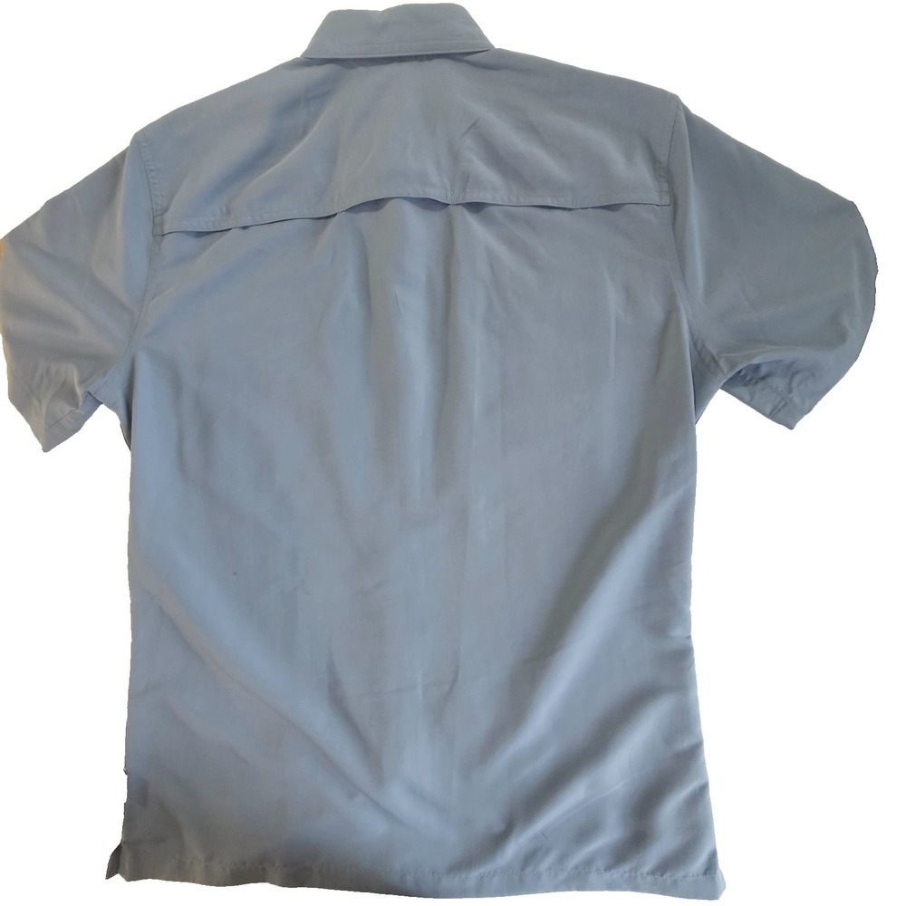 NWT Eddie Bauer Rainier Ripstop Shirt Men Small Blue UPF 50 Short Sleeve - Picture 2 of 6